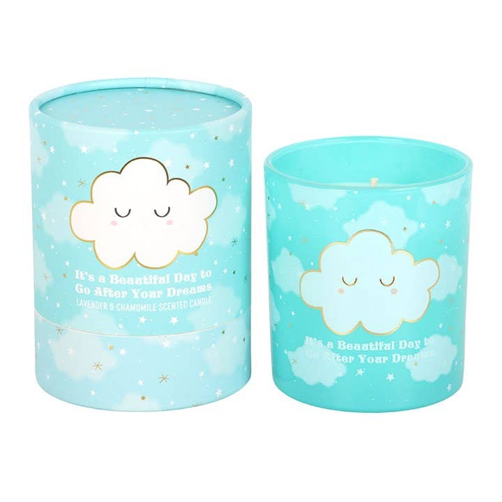Candela Cloud Print alla lavanda e camomilla