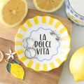 Piatto Portagioie La Dolce Vita a Righe Gialle
