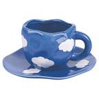 Set tazza+piattino+coffee creamer nuvole