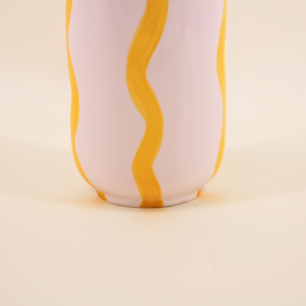 Vaso Tycia righe gialle