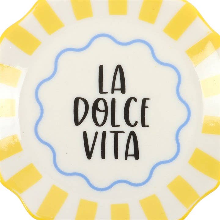Piatto Portagioie La Dolce Vita a Righe Gialle
