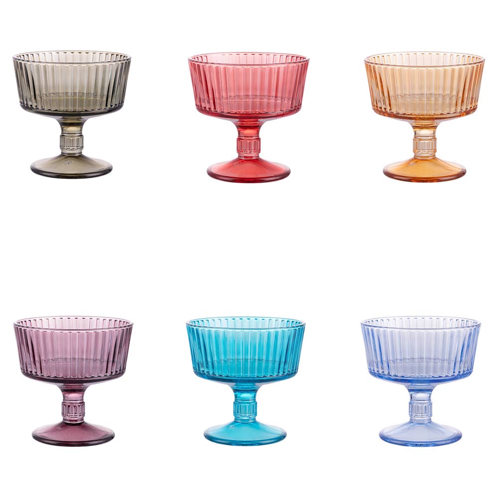 Set 6 coppe gelato 250 ml in vetro colorato, Imperial Color
