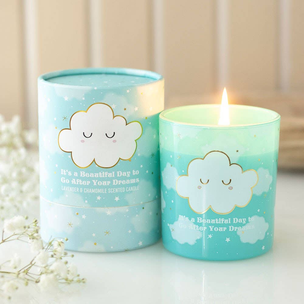 Candela Cloud Print alla lavanda e camomilla