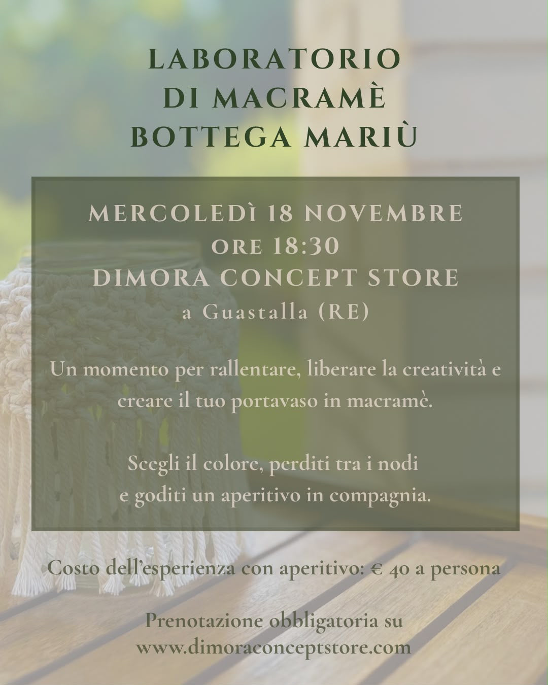 18.11 Laboratorio di Macramé con Bottega Mariù