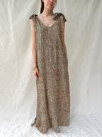 Bohemia Berry abito lungo seta leopard