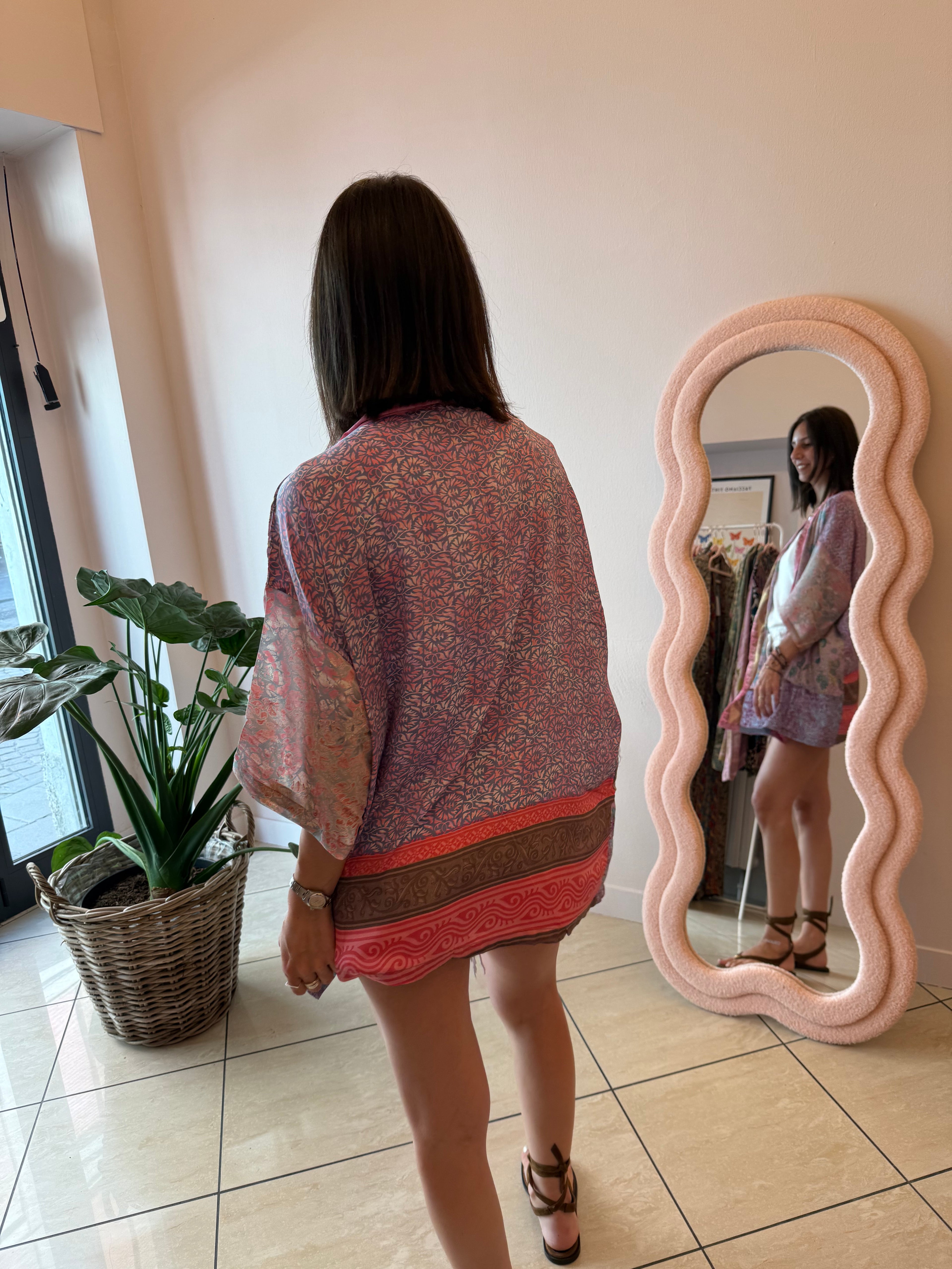 Bohemia kimono corto seta