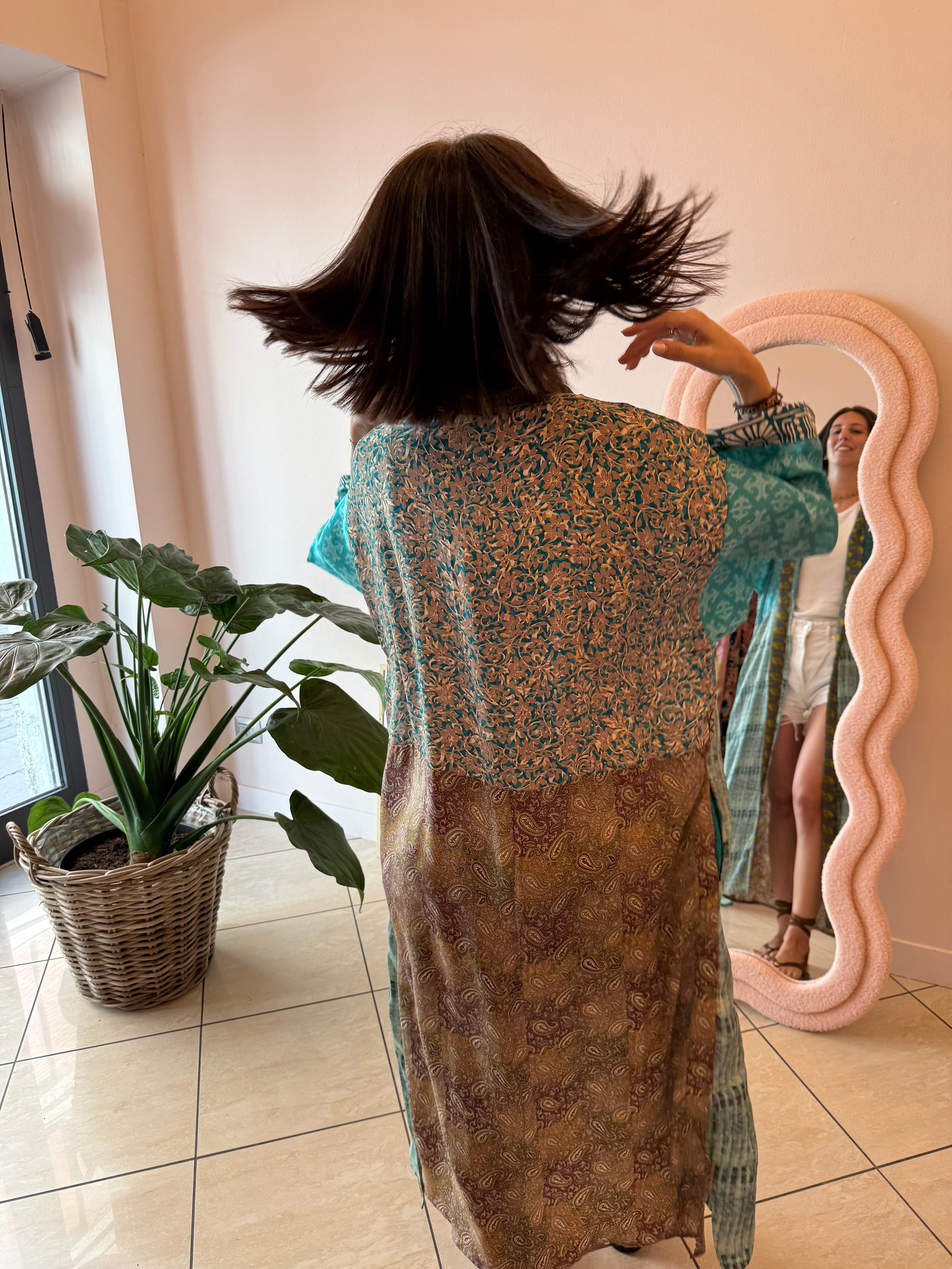 Bohemia maxi kimono seta