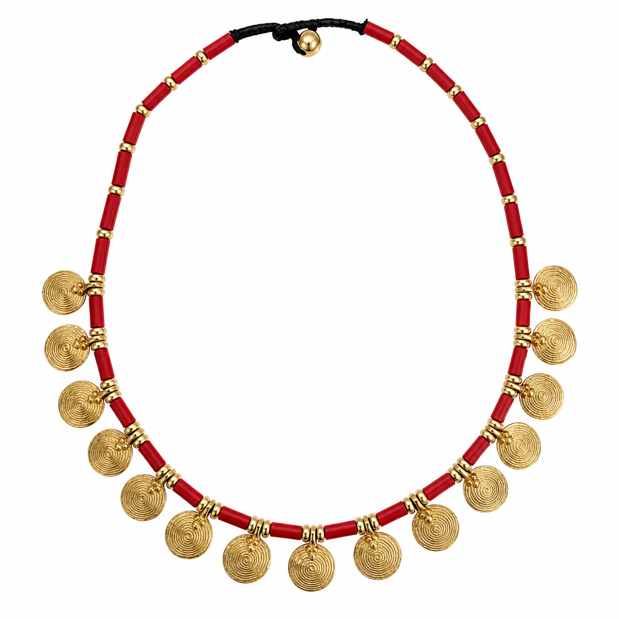 Bohemia collana monete rossa