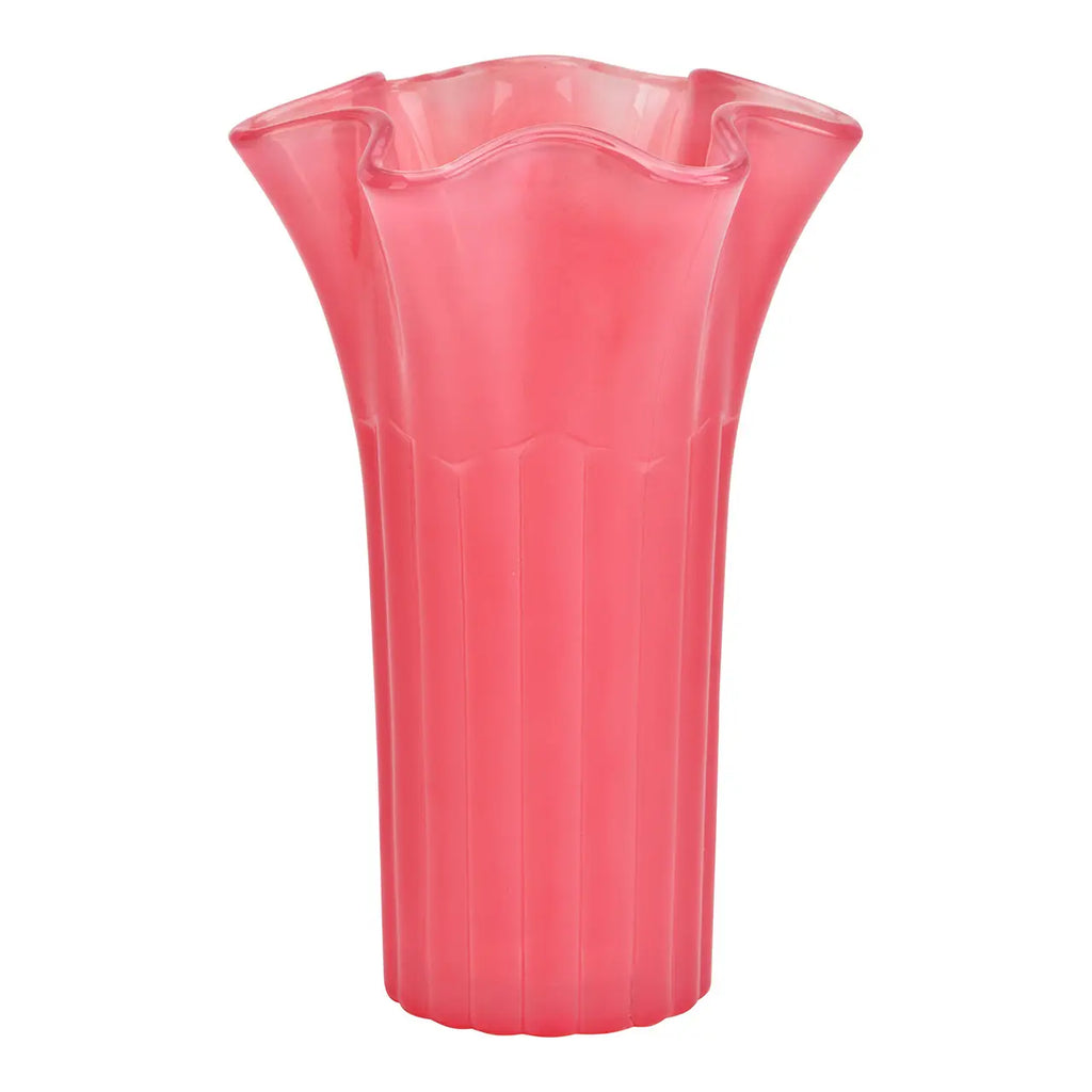 vaso vetro rosa alto