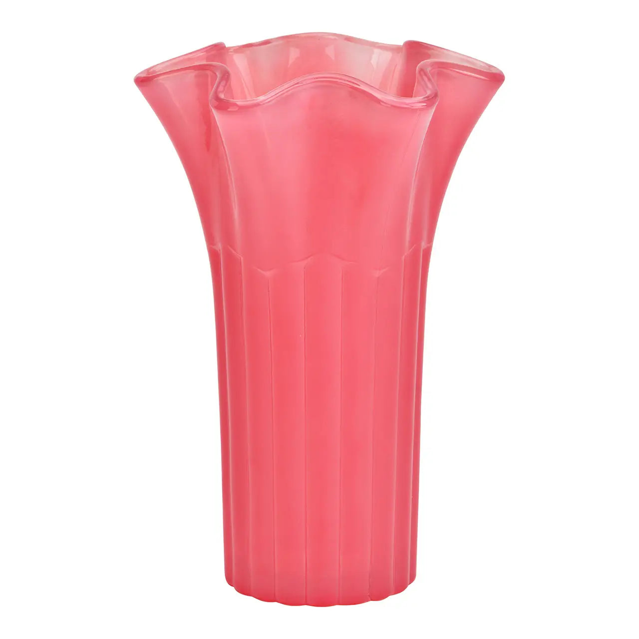 vaso vetro rosa alto