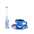 Set tazza+piattino+coffee creamer nuvole