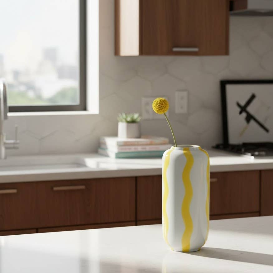 Vaso Tycia righe gialle