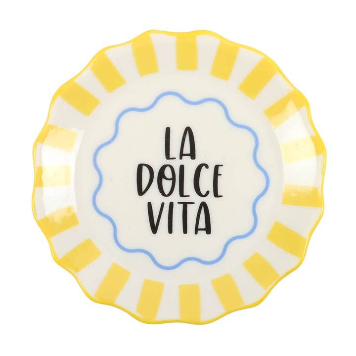 Piatto Portagioie La Dolce Vita a Righe Gialle