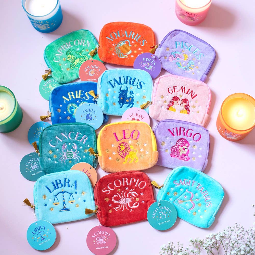 Mini Pochette in velluto Zodiac